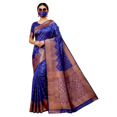 Blue katan saree. টাঙ্গাইলের কাতান শাড়ি ।