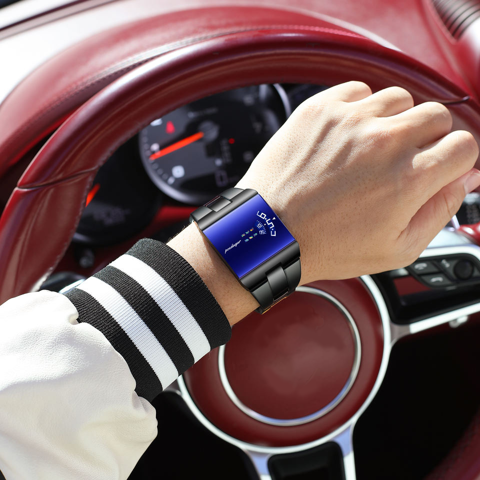 100% Original Poedagar 857 High Quality Square Dial Design Stainless Steel Band Watch for Men High-End Waterproof Quartz Movement Wristwatch - Image 2