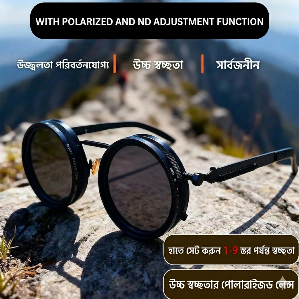 Adjustable ND Glasses Black Black - Image 4