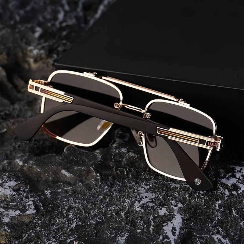 Partagas Wholesale Fashion Trendy Custom Logo Metal Double Bridge Frame UV Protection Shades Sun Glasses Sunglasses for Men - Image 4