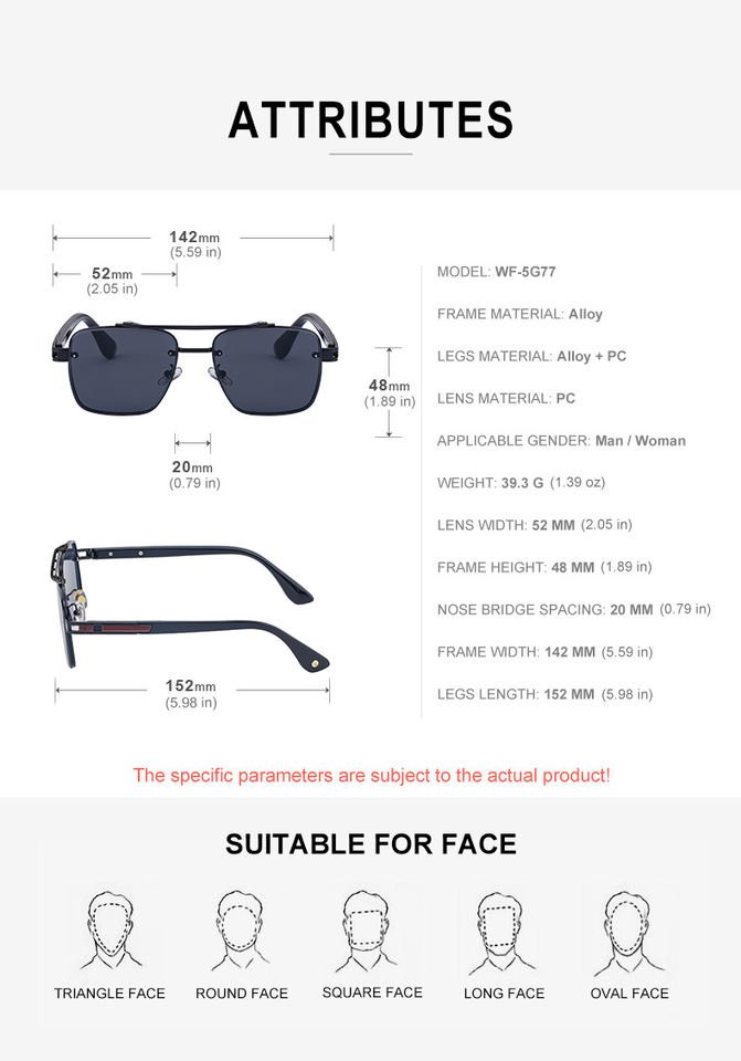Partagas Wholesale Fashion Trendy Custom Logo Metal Double Bridge Frame UV Protection Shades Sun Glasses Sunglasses for Men - Image 5
