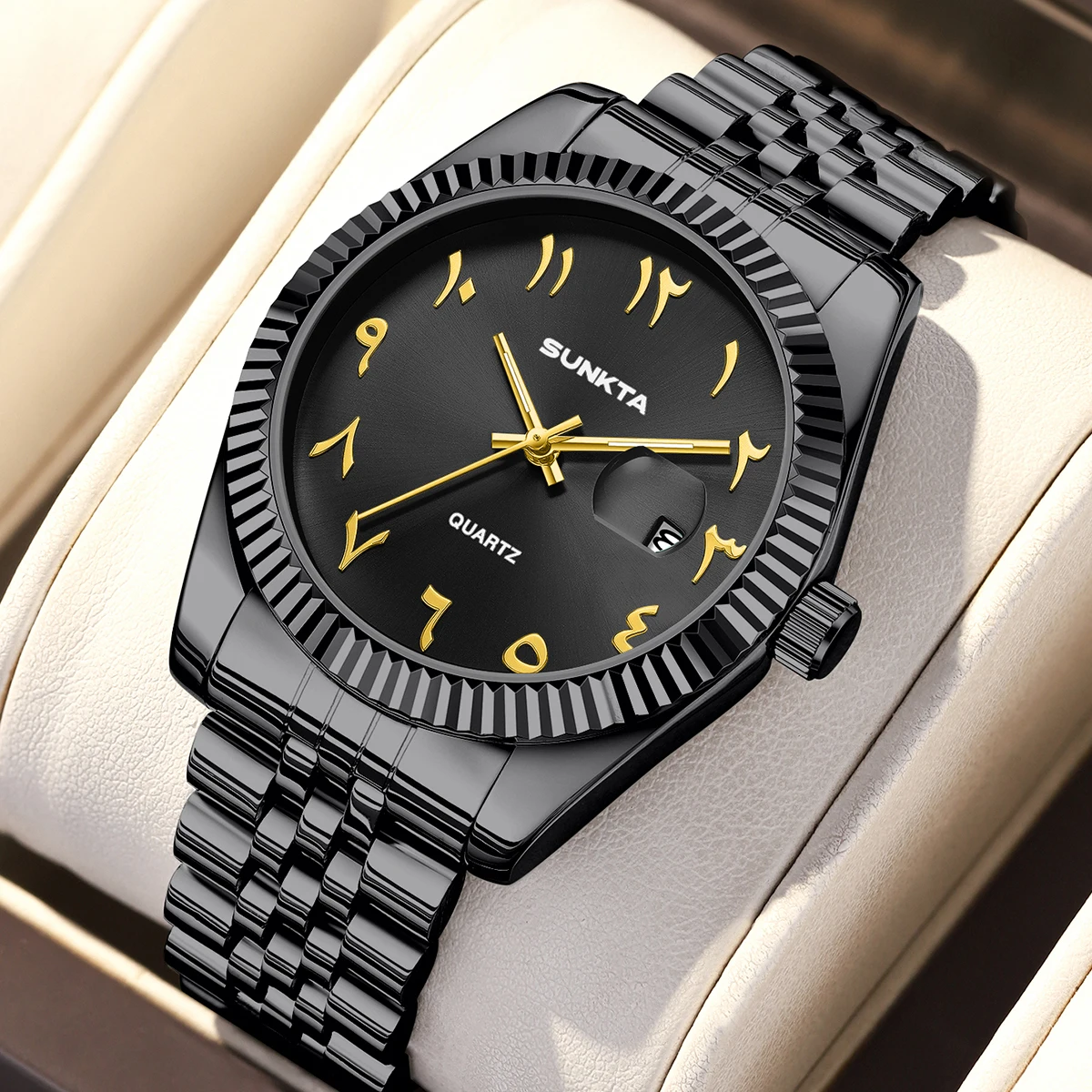 SUNKTA Arabic Numeral Dial Quartz Man Watch Classic Luxury Stainless Steel Band Fashion Waterproof Auto Date Unique Mens Watches - Image 8