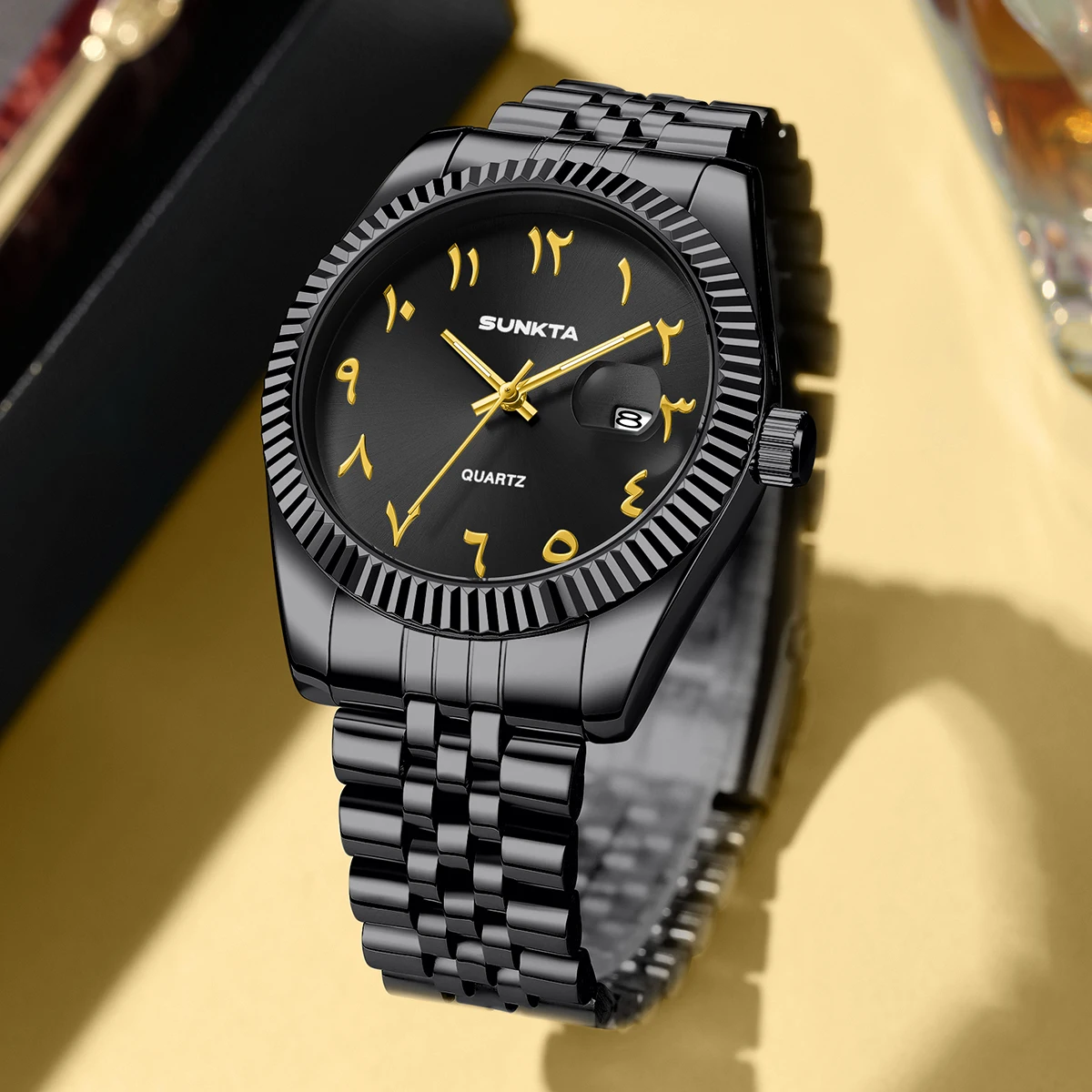 SUNKTA Arabic Numeral Dial Quartz Man Watch Classic Luxury Stainless Steel Band Fashion Waterproof Auto Date Unique Mens Watches - Image 9