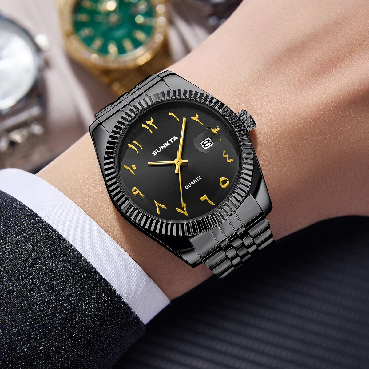 SUNKTA Arabic Numeral Dial Quartz Man Watch Classic Luxury Stainless Steel Band Fashion Waterproof Auto Date Unique Mens Watches - Image 7