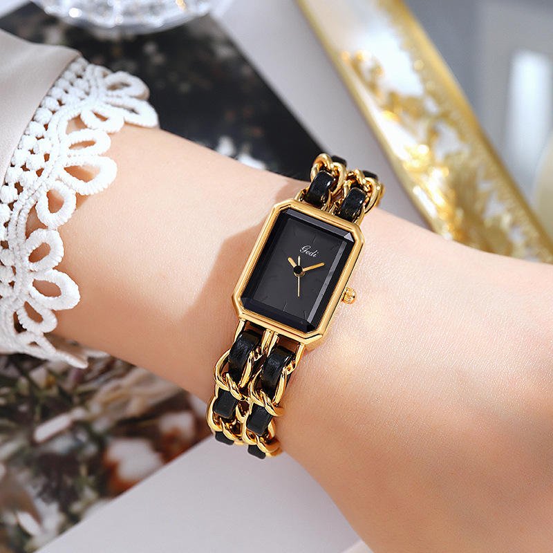 GEDI 52017 Women's Stainless Steel Analog Quartz Watch Waterproof Small Square High Quality Fashion Style for Valentine's Day - Image 2