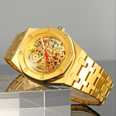 OEM Men's Watch Business Skeleton Stainless Steel Mechanical Watch Waterproof Men's Automatic Watch