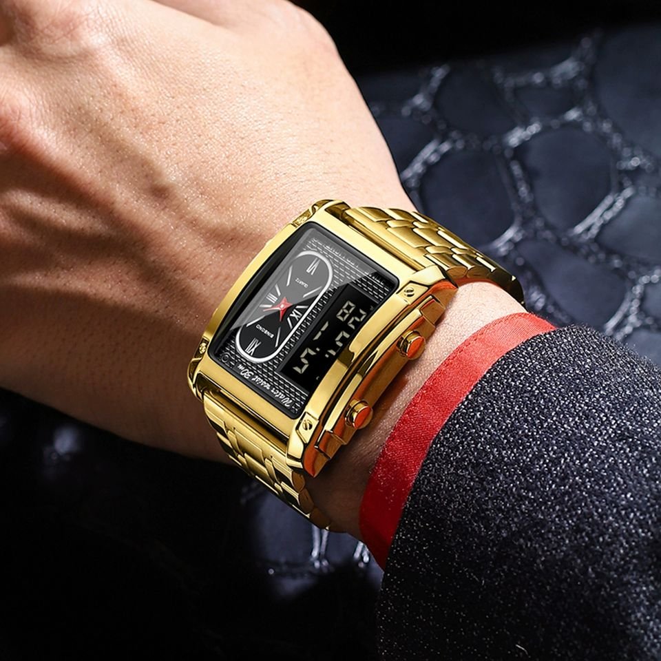 Hot BINBOND Men Watch Top Brand Luxury Business Quartz Mens Watches Waterproof Hollow Out Digital Watch Gold Relogio Masculino - Image 3
