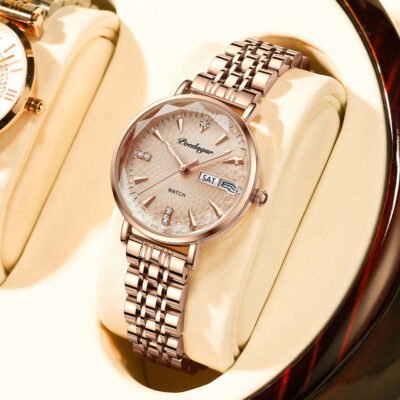 POEDAGAR 312 Classic Women's Watch Waterproof Luminous Shock Resistant Watch Stainless Steel Quartz Women Wrist Watch for Ladies