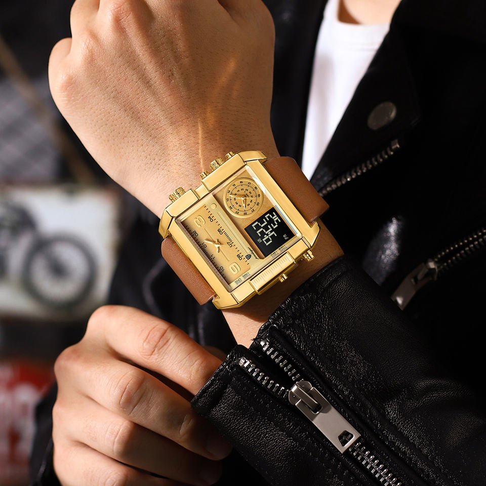 Poedagar Fashion Men Watches Waterproof Luminous Leather Quartz Watches Multifunctional Chronograph Watch for Men - Image 5